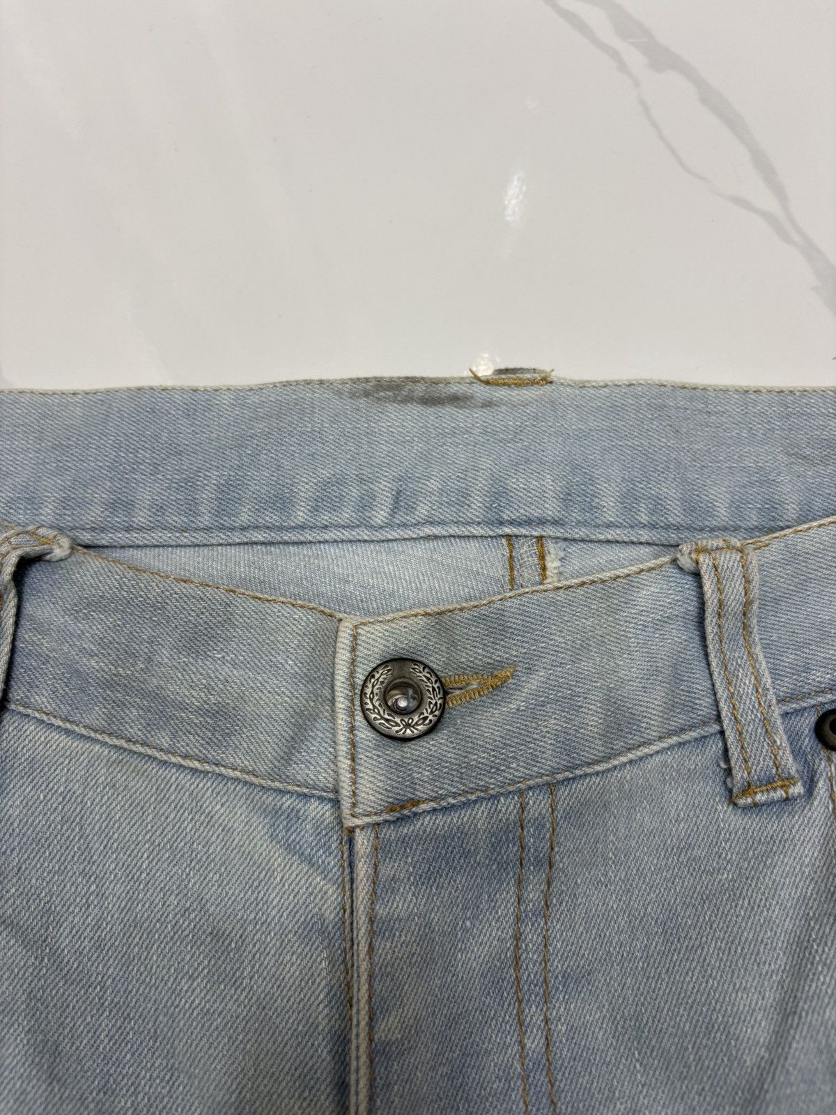 Kapital Vintage Japanese Brand Paisley Patchwork Distress Denim Jean Size US 31 - 9 Thumbnail