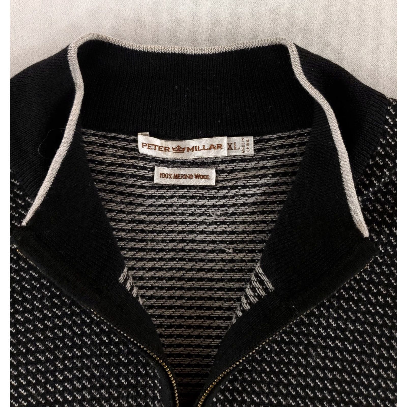 Peter Millar Peter Millar Sweater 1/4 Zip Merino Wool Black White Mens XL Size US XL / EU 56 / 4 - 2 Thumbnail