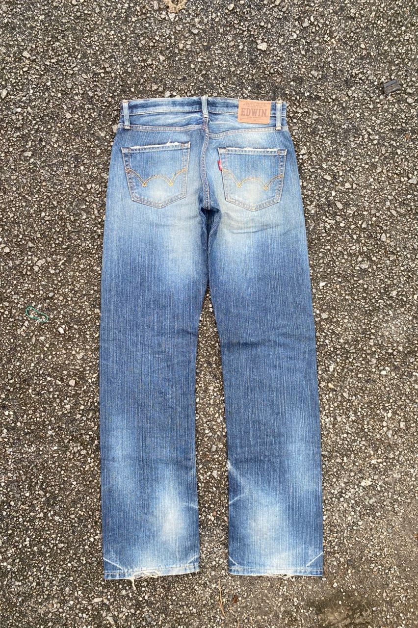 If Six Was Nine VINTAGE EDWIN 503 PACTHWORK DISTRESSED DENIM Size US 30 / EU 46 - 3 Thumbnail