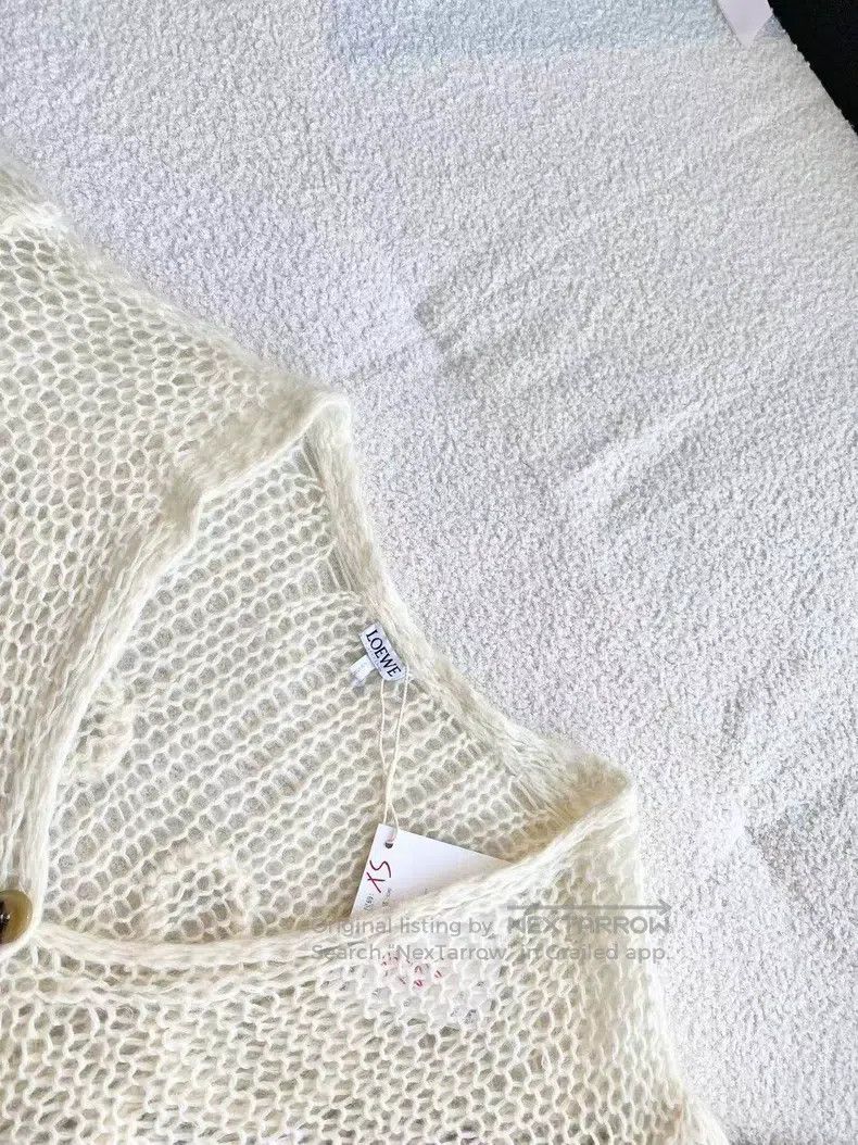 Loewe Loewe Mohair White Back Logo Cardigan Size XS / US 0-2 / IT 36-38 - 4 Thumbnail