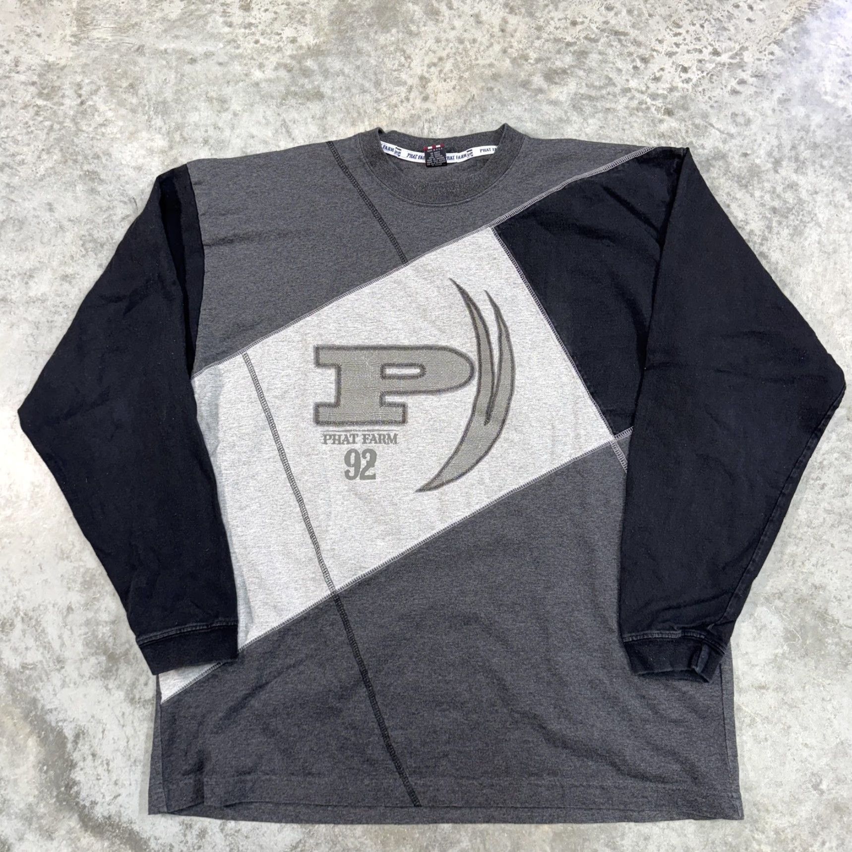 Phat Farm VINTAGE Phat Farm Mens XL Gray Graphic Print 90s Hip Hop Crew Neck Sweatshirt Shirt Size US XL / EU 56 / 4 - 2 Thumbnail