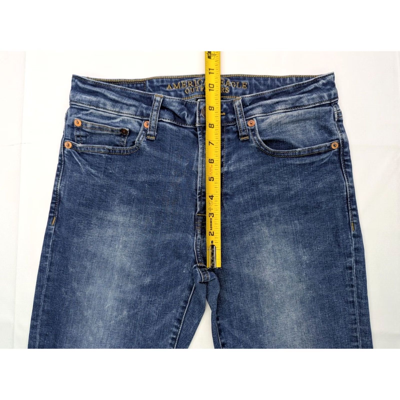 American Eagle Outfitters American Eagle Outfitters Jeans Men 29x28.5 Slim Straight Distress Extreme Flex Blue Denim 5-Pocket Regular Rise Low 8-10 in Vintage No Size US 29 - 4 Thumbnail