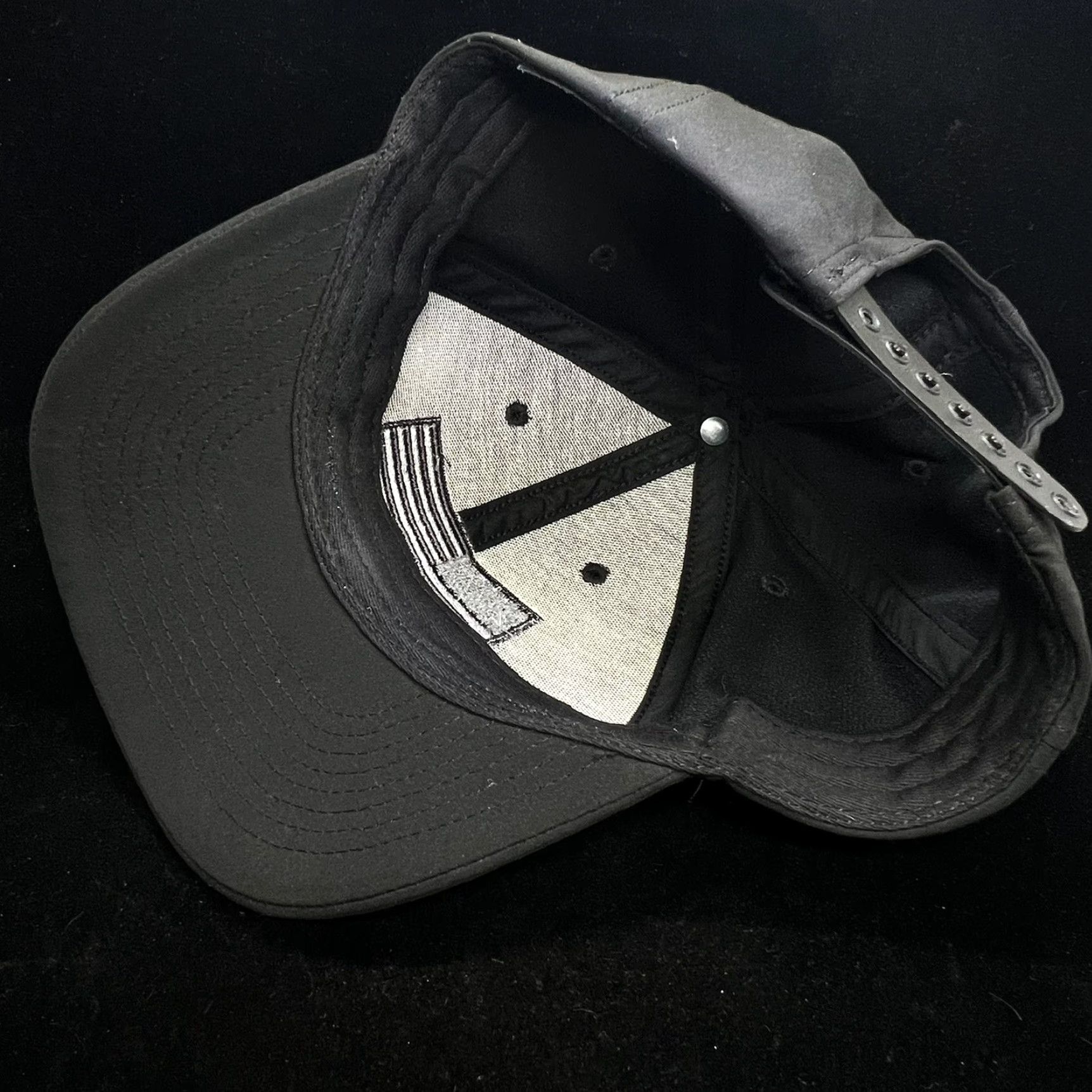 Vintage RWB American Flag Blacked Out Ripstop Range Hat - Adjustable Adult Mens Black Size ONE SIZE - 5 Thumbnail