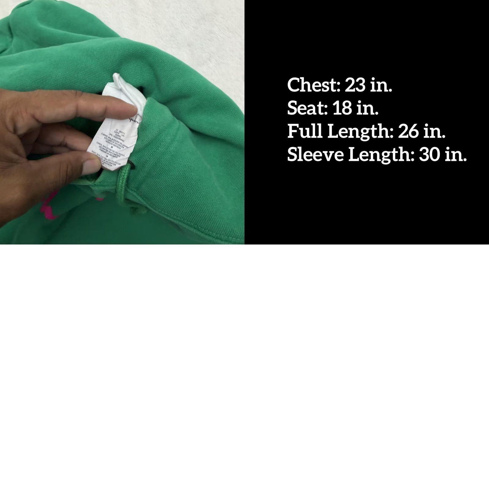 Champion Champion Reverse Weave Hoodie Mens M Green Logo Pullover Sports Graphic Print Regular Fleece Cotton Polyester Size US M / EU 48-50 / 2 - 10 Thumbnail