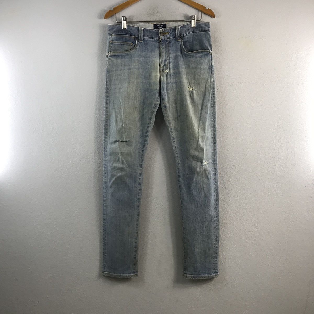 Comme Ca Commune Distressed Denim Style Slim Jeans Pants