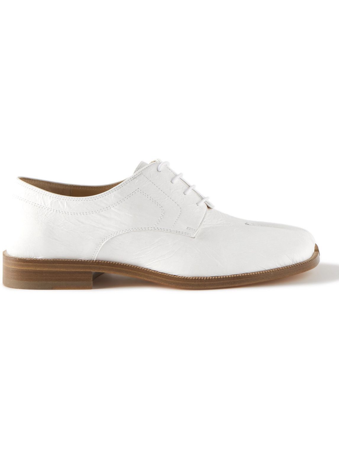 image of Maison Margiela O1W1Db10324 Tabi-Toe Lace-Up Shoes In White, Men's