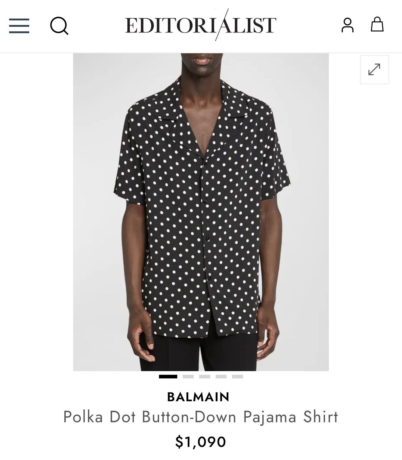 Balmain Polka Dot Button-Down Pajama Shirt Size 50 Size US M / EU 48-50 / 2 - 3 Thumbnail