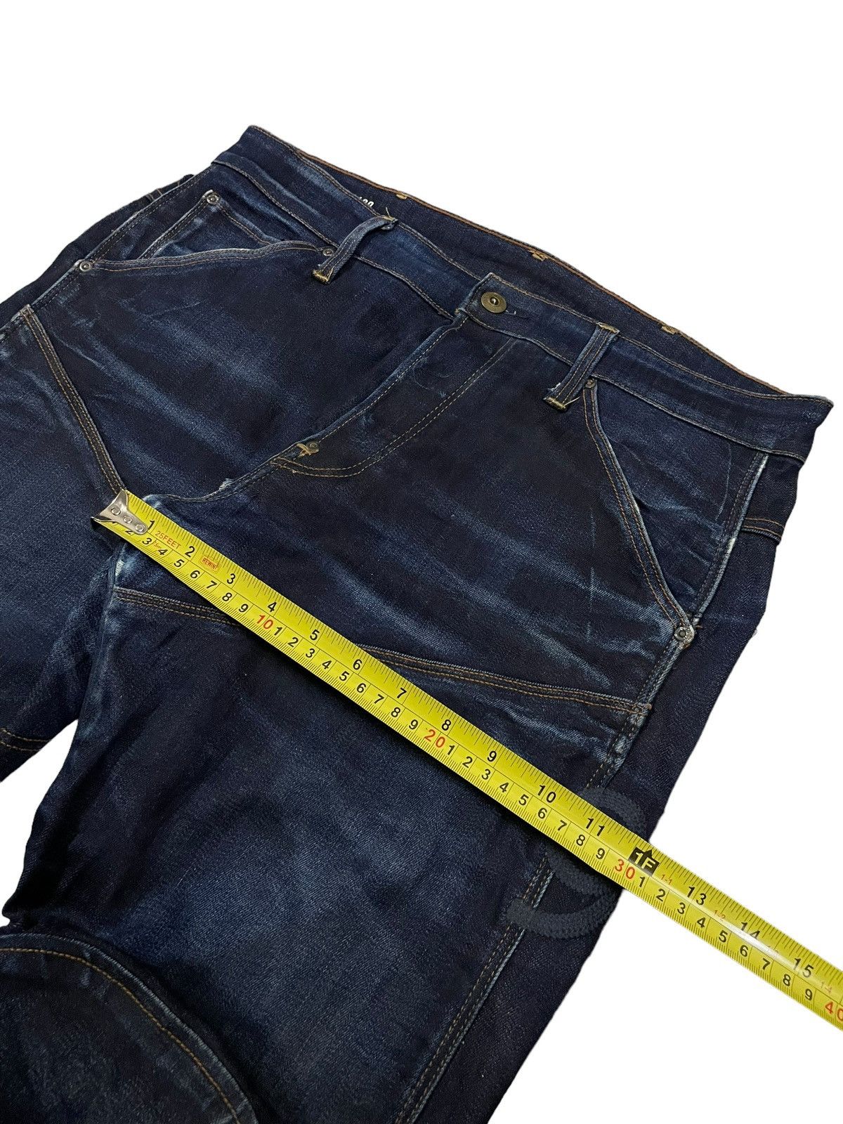G-Star Vintage G Star Raw Double Knee Denim Pad Biker Pants Jeans Size US 33 - 18 Thumbnail