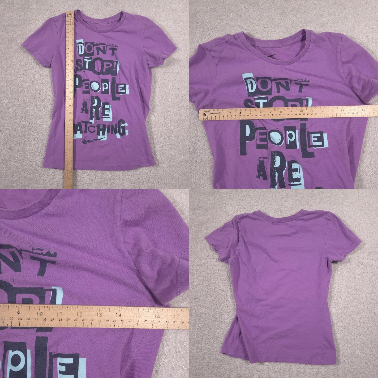 Nike Nike Shirt Womens Medium Purple Dont Stop People Watching Graphic Short Sleeve Size M / US 6-8 / IT 42-44 - 8 Thumbnail