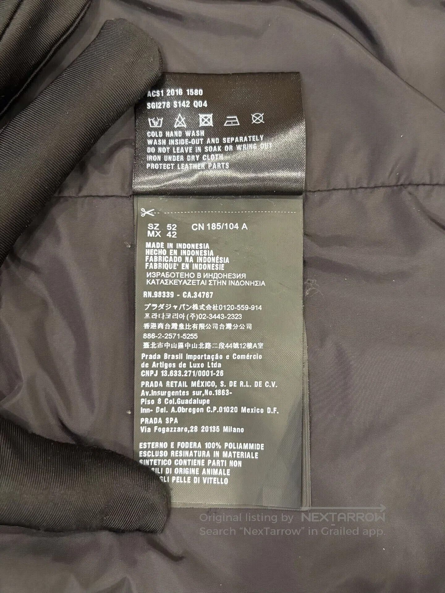 Prada Prada Men's Black Triangle Logo Jacket. Size US L / EU 52-54 / 3 - 7 Thumbnail