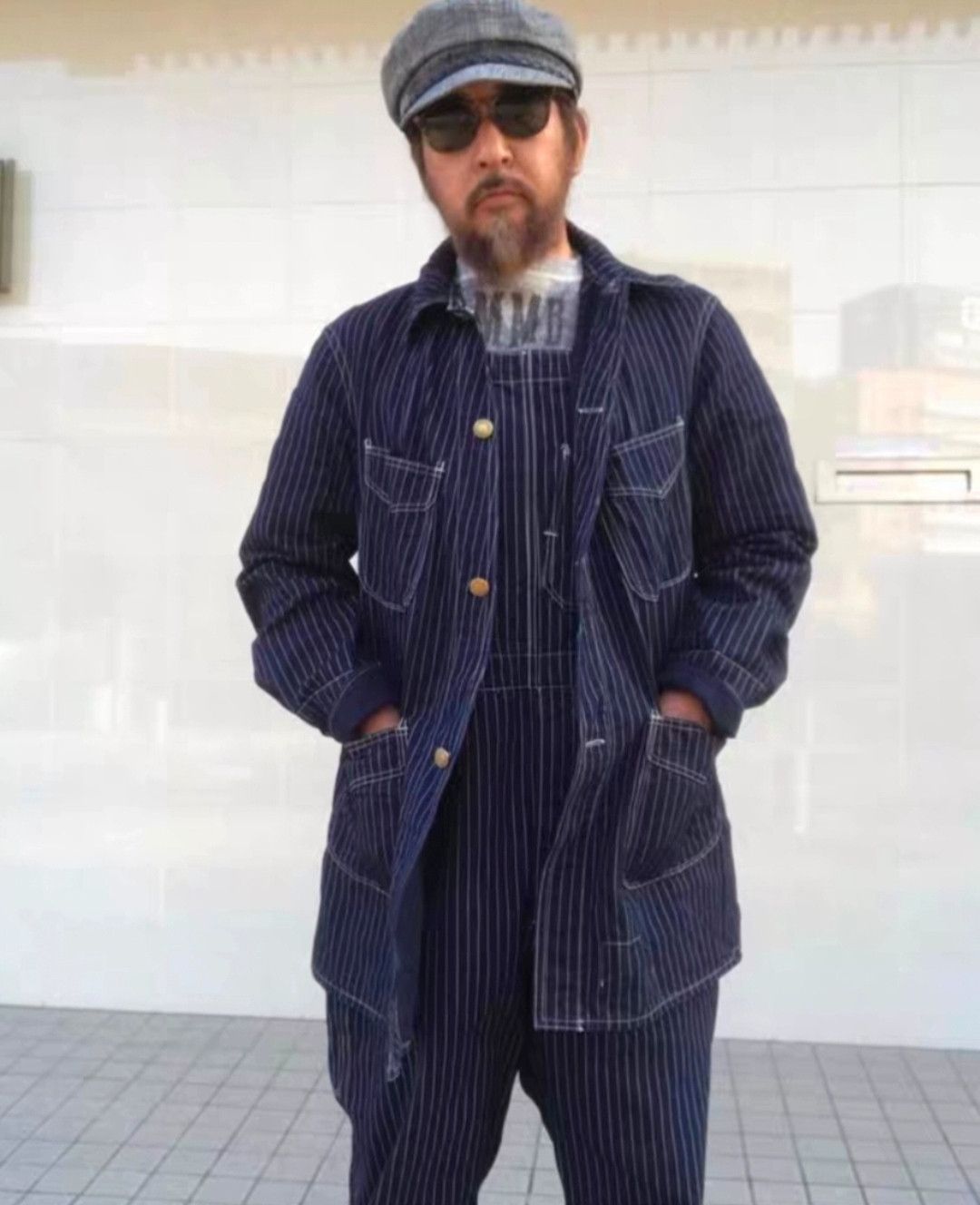 image of Freewheelers Wabash Warehouse Railroad Worker Jacket in Blue, Men's (Size Medium)