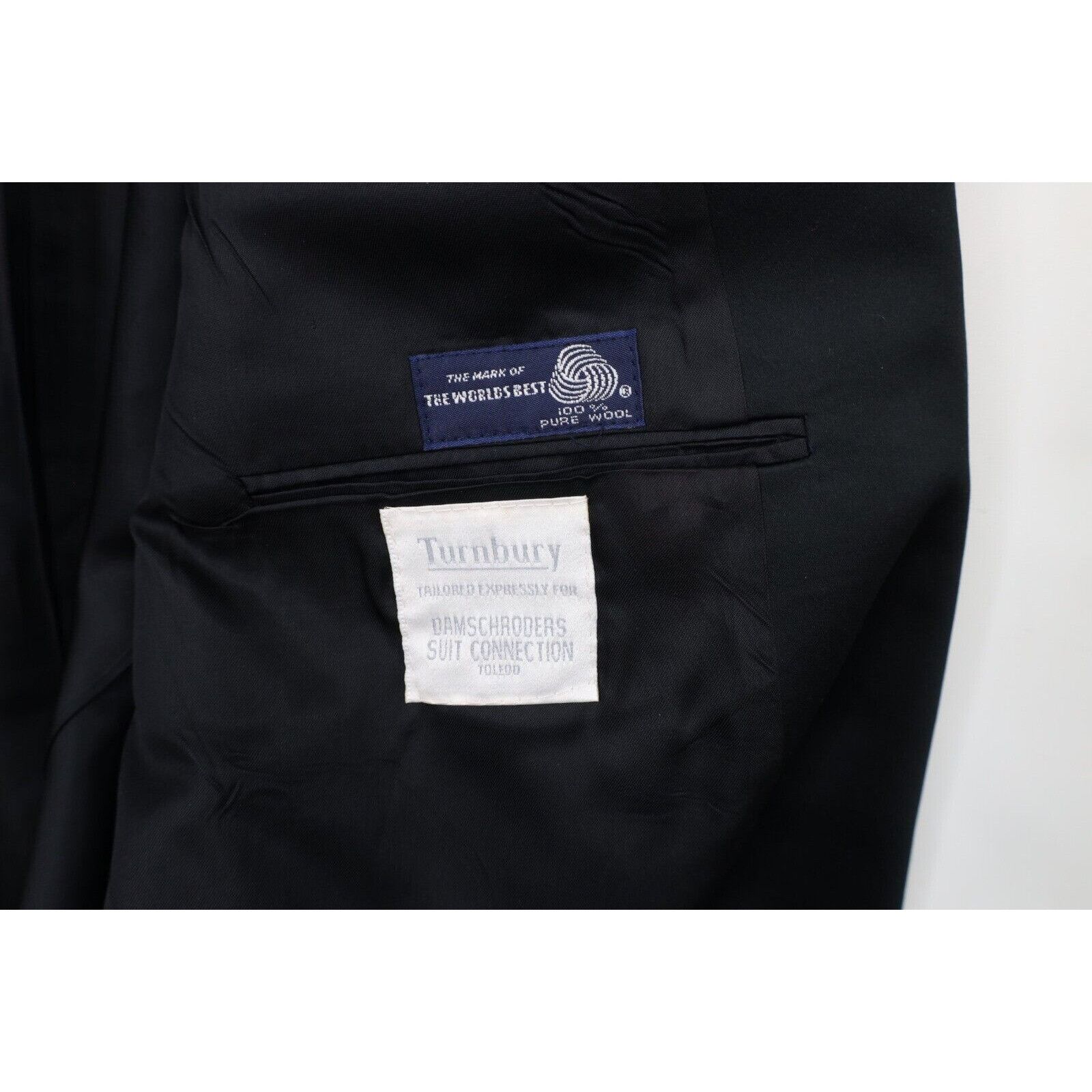 Turnbury × Vintage Vintage 90s Turnbury Wool 2 Piece Tuxedo Suit Wedding Size 50L - 6 Thumbnail