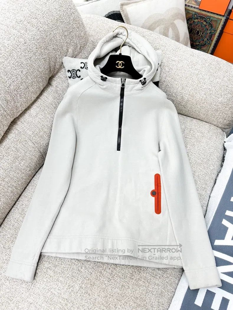 Hermes Hermes Cement Grey M Size Hooded Fleece Sweatshirt Size M / US 6-8 / IT 42-44 - 1 Thumbnail