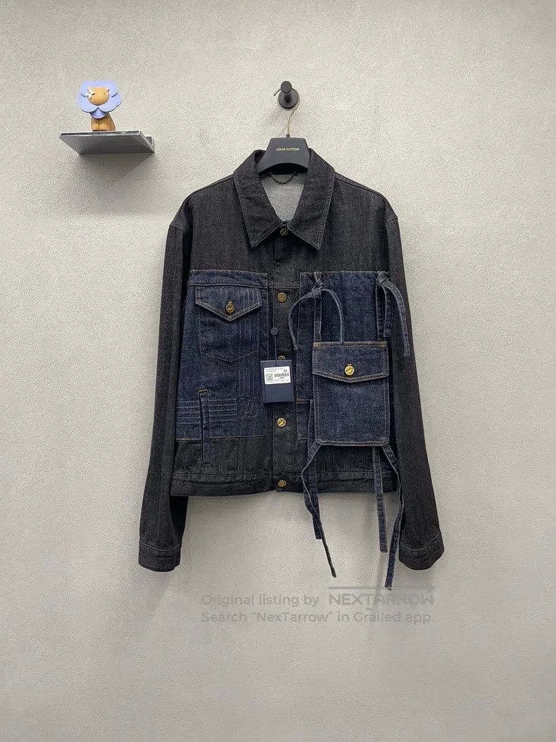 Louis Vuitton Louis Vuitton Dark Blue Pocket Denim Jacket Size US M / EU 48-50 / 2 - 2 Thumbnail