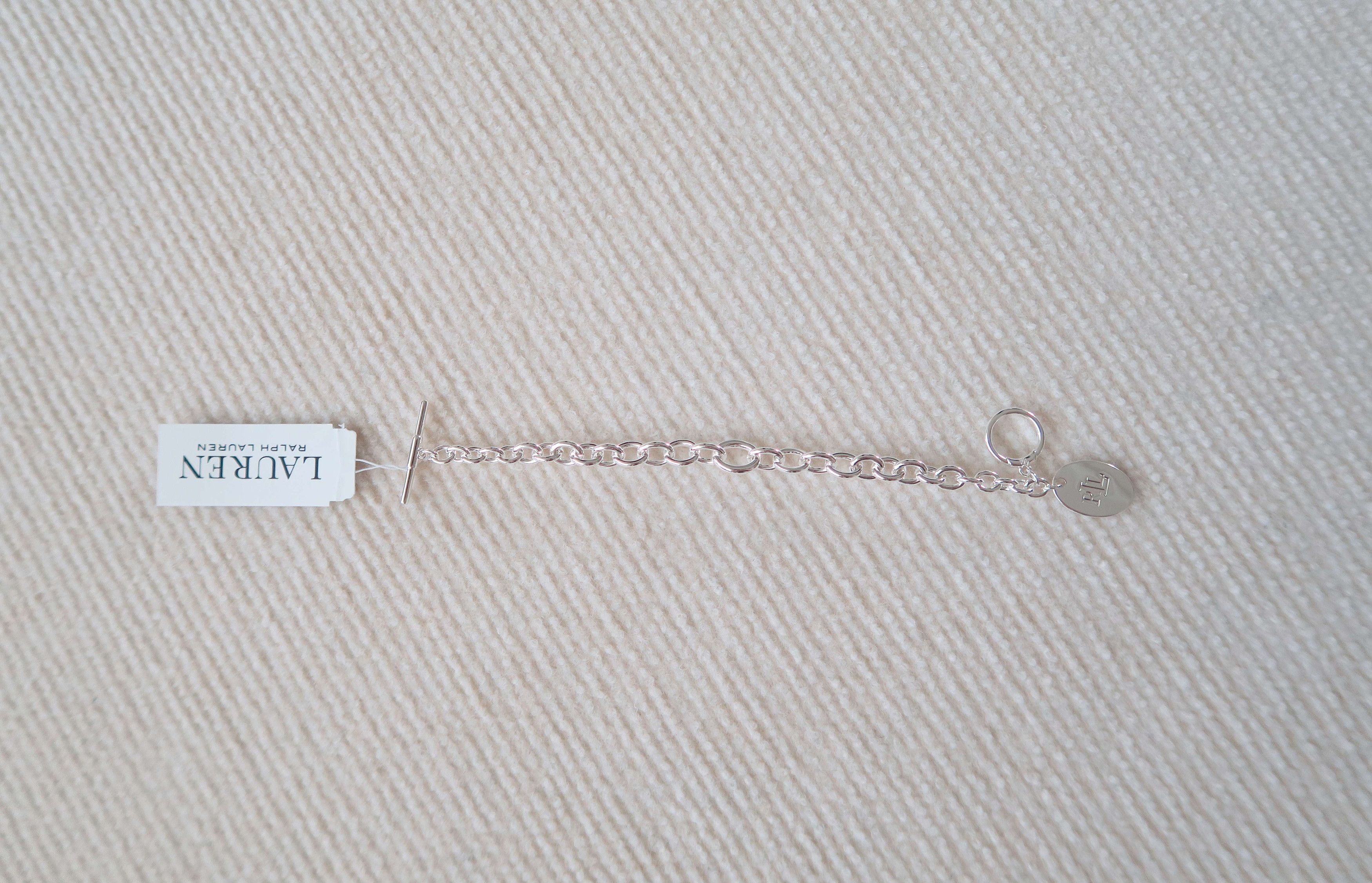 Ralph Lauren Ralph Lauren Evelyn Flex Silver Logo Charm Bracelet Size ONE SIZE - 4 Thumbnail