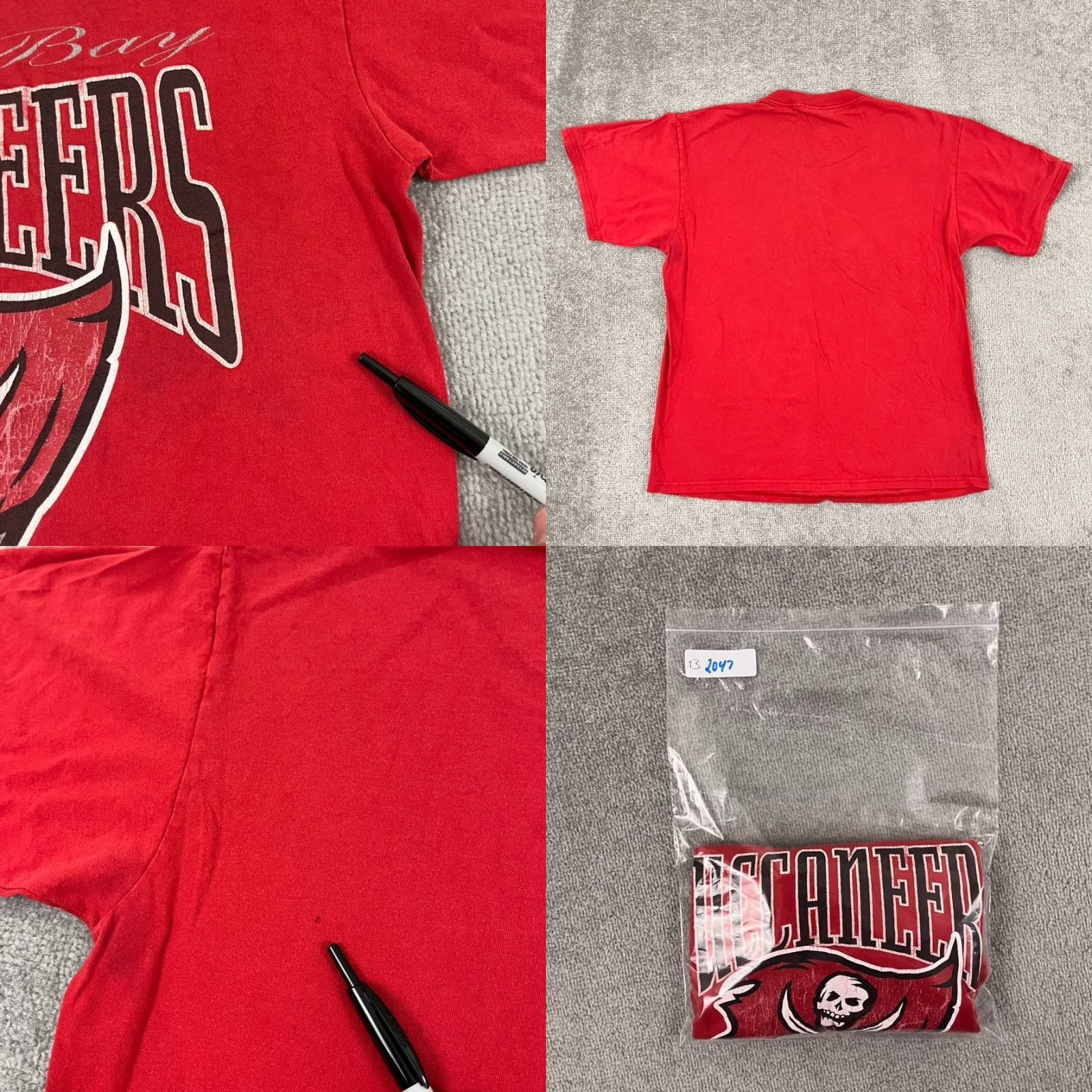 NFL VINTAGE Tampa Bay Buccaneers Shirt Mens LARGE Red Football Graphic Tee 1997 90s NFL CSA Shirt Mens L Red 90s Logo Graphic Tee Size US L / EU 52-54 / 3 - 8 Thumbnail