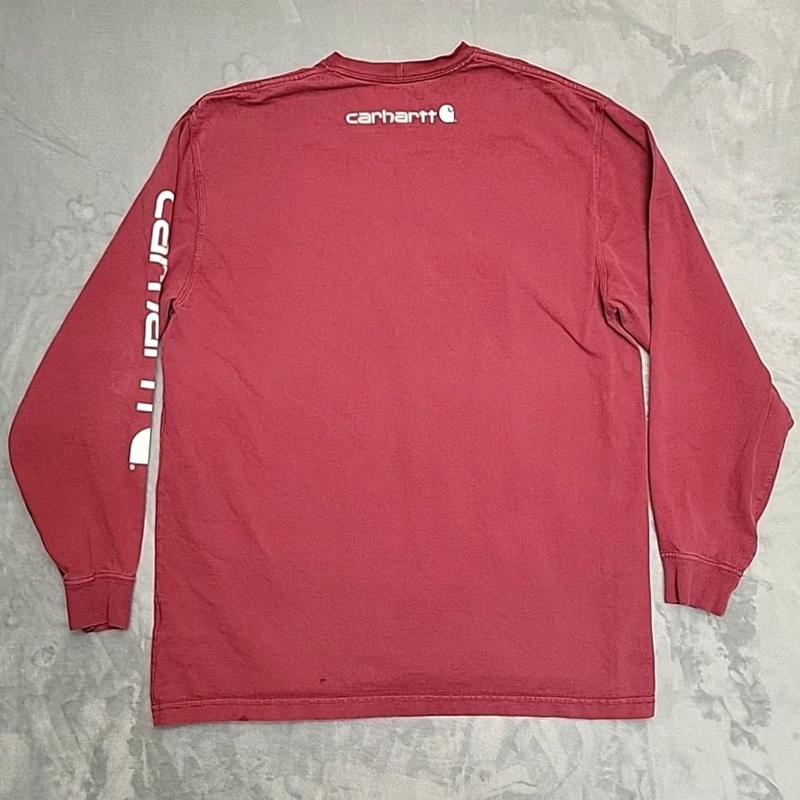 Carhartt Carhartt Shirt Men L Red Original Fit Crewneck Long Sleeve Spellout Work TEE Size US L / EU 52-54 / 3 - 7 Thumbnail