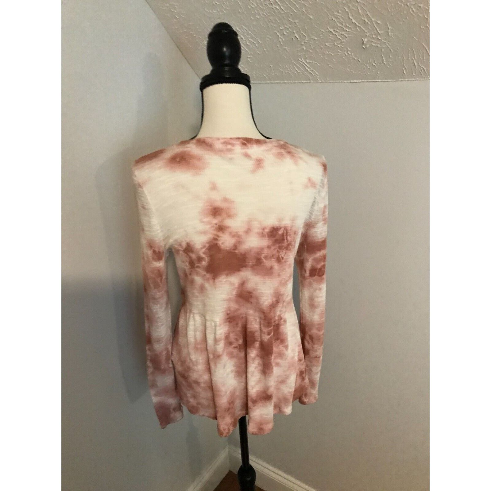 Anthropologie Anthropologie t.la Jill Babydoll Tie-Dye Pink/White Top Size XS / US 0-2 / IT 36-38 - 3 Thumbnail