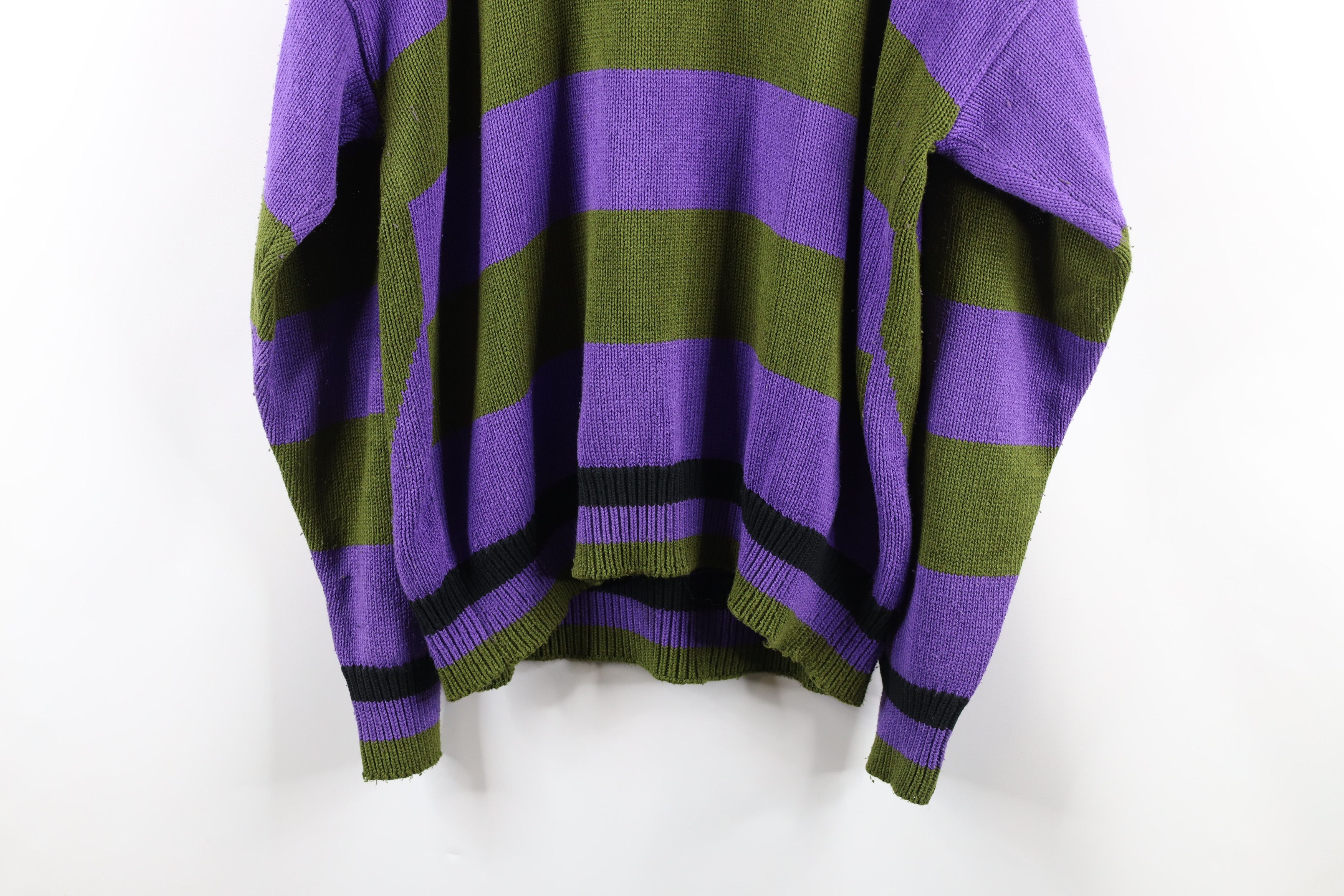 Vintage Vintage 90s Dapper Cable Knit Long Sleeve V-Neck Sweater Size US XL / EU 56 / 4 - 9 Thumbnail