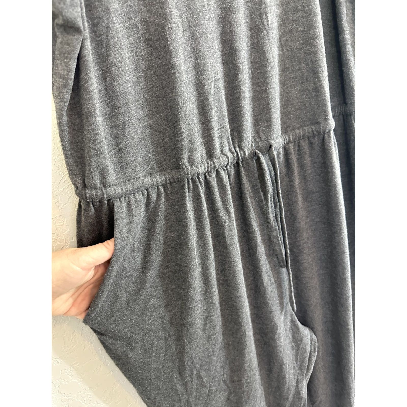 Torrid Torrid Jumpsuit Womens Plus Size 1 Gray Sleeveless Jersey Pockets Drawstring Waist Casual One-Piece Size XS / US 0-2 / IT 36-38 - 3 Thumbnail
