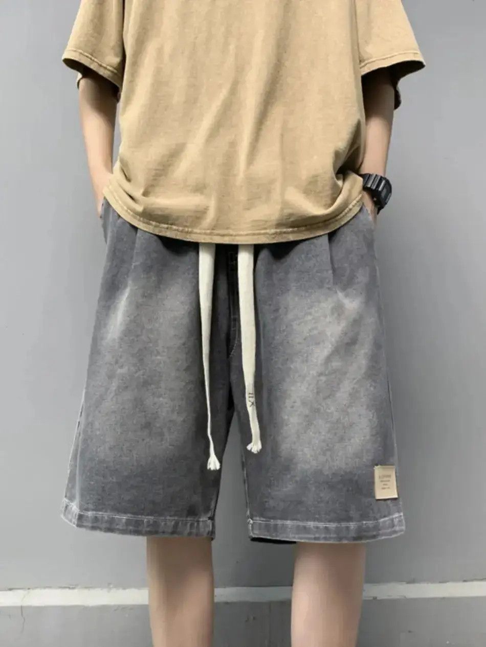 Japanese Brand Retro washed straight leg denim shorts Size US 32 / EU 48 - 1 Thumbnail