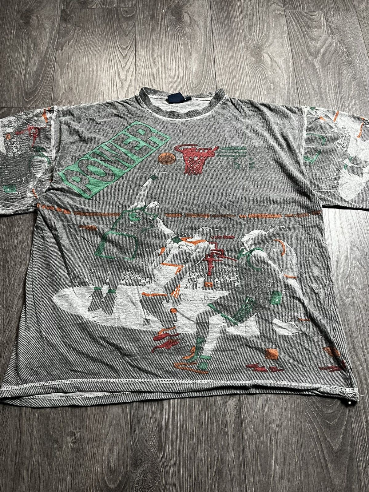 NBA Vintage 90s All Over Print Basketball T-Shirt "Power" Celtic Size US L / EU 52-54 / 3 - 2 Thumbnail