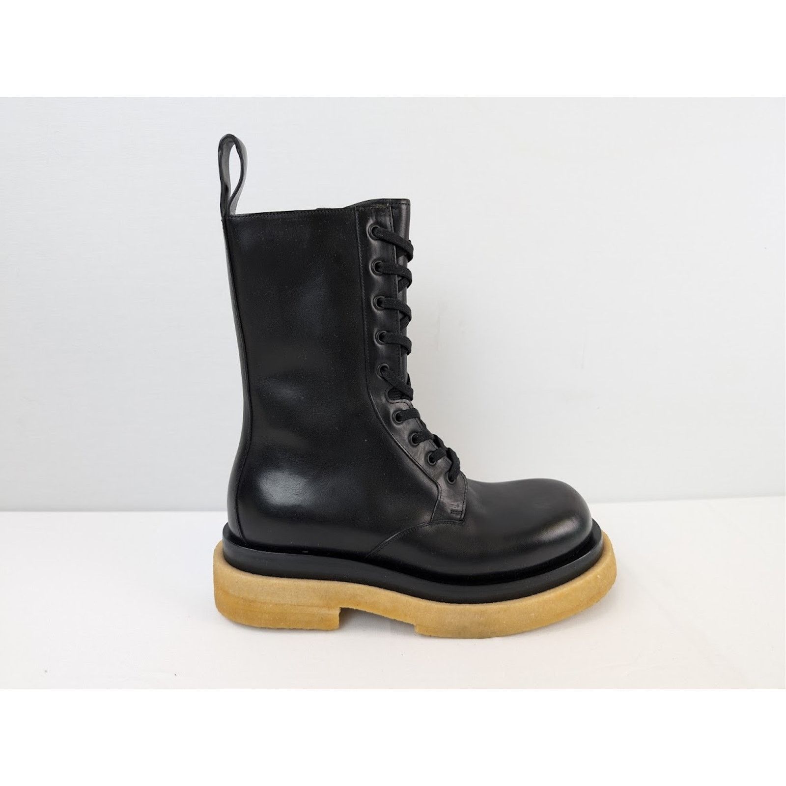 Bottega Veneta o1rshd1 Military Calf Lug Boots in Black Size US 7 / EU 40 - 4 Thumbnail