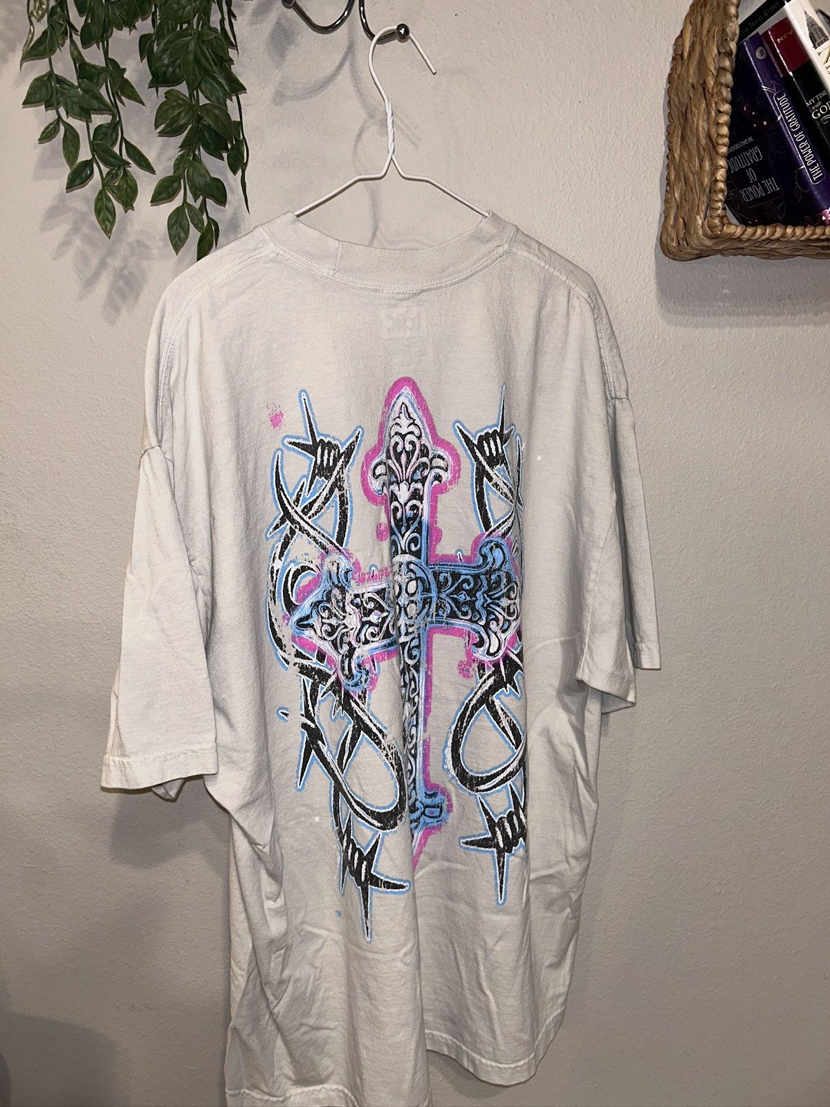 Other TDK Vintage heavy 100% cotton cream shirt cross&prayer hands Size US XXL / EU 58 / 5 - 4 Thumbnail