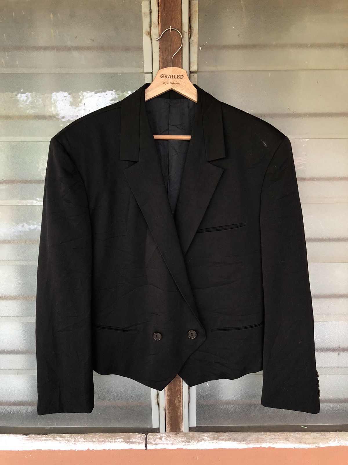Issey Miyake Vintage Issey Miyake Men Double Breasted Blazer Black Size S Size US S / EU 44-46 / 1 - 6 Thumbnail