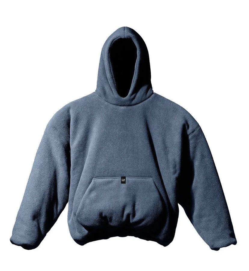 image of Yeezy Gap Polar Fleece Padded Hoodie in Blue, Men's (Size XL)