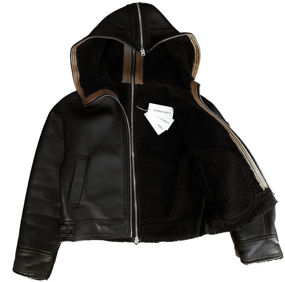 Jean Paul Gaultier × Y/Project Y/PROJECT FW2022 Sherling Split Wire Vegan Leather Jacket Size US S / EU 44-46 / 1 - 5 Thumbnail