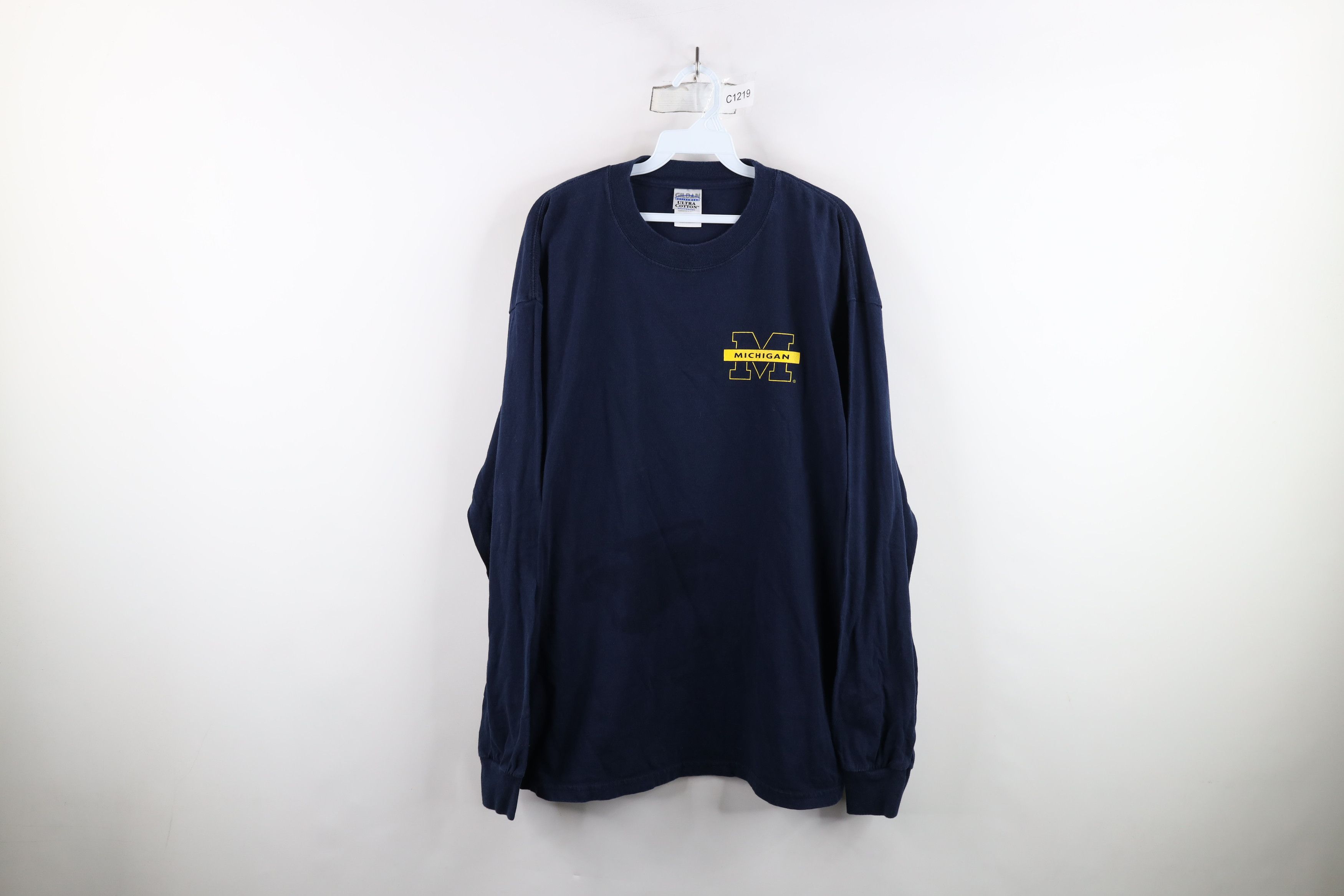 Vintage Vintage 90s University of Michigan Long Sleeve T-Shirt Size US XL / EU 56 / 4 - 1 Thumbnail
