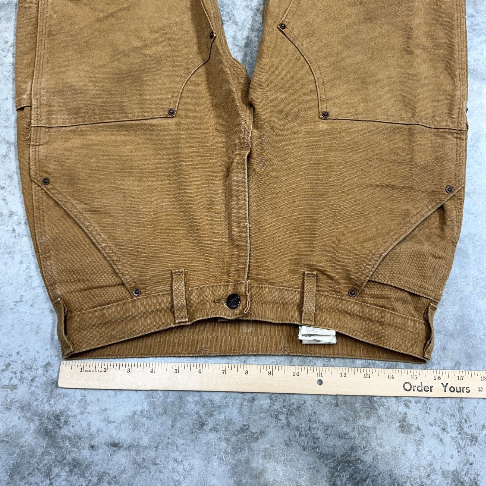 Carhartt VINTAGE Carhartt Pants Mens 31x32 Brown Canvas Carpenter BRN Brown Canvas Pants 31x32 Carhartt Original Dungaree Fit Mens Size US 31 - 6 Thumbnail
