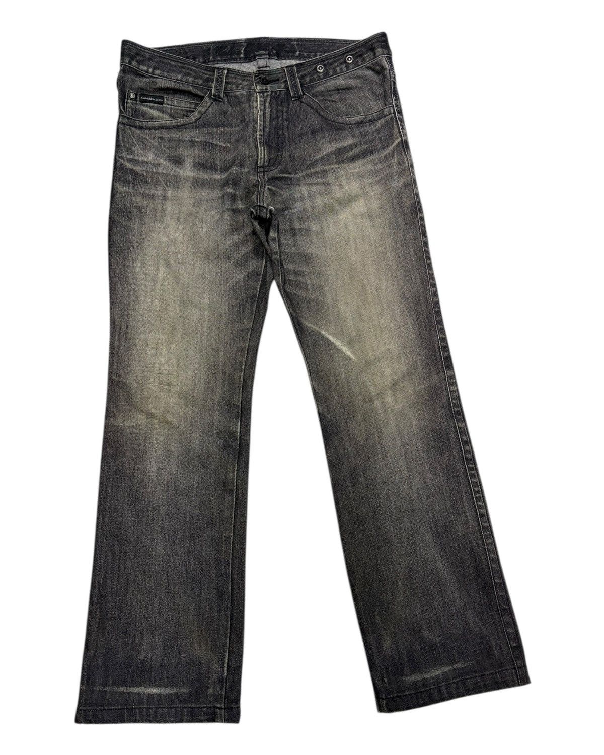 Kapital 🔥CALVIN KLEIN FADED BLACK BOOTCUT FLARE JEANS Size US 34 / EU 50 - 5 Thumbnail