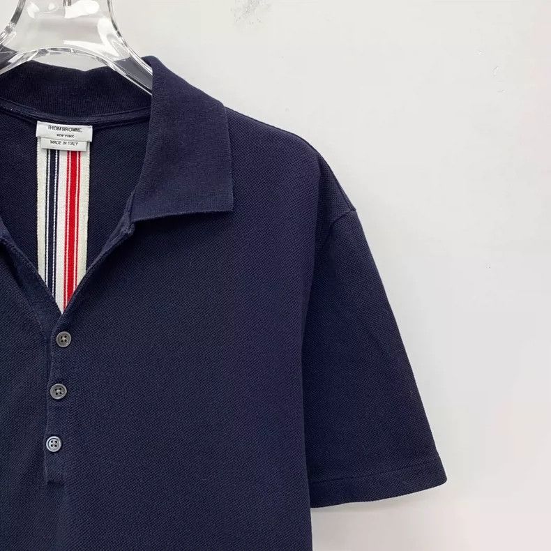 Thom Browne Thom Browne size4 Cotton turned-down collar short-sleeved p Size US XL / EU 56 / 4 - 3 Thumbnail