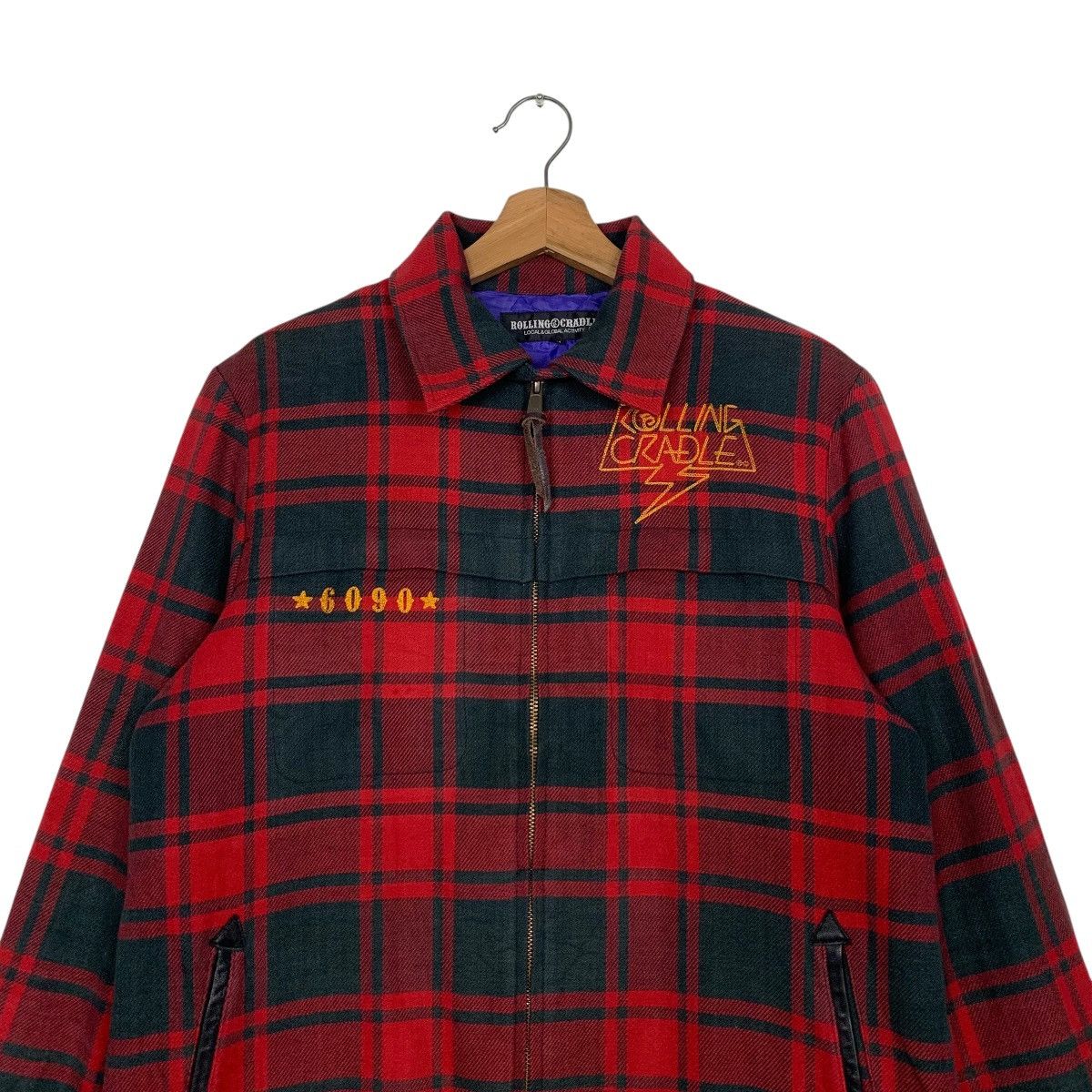 Japanese Brand ROLLING CRADLE Buffalo Check Pattern Work Jacket #2714-C122 Size US M / EU 48-50 / 2 - 2 Thumbnail