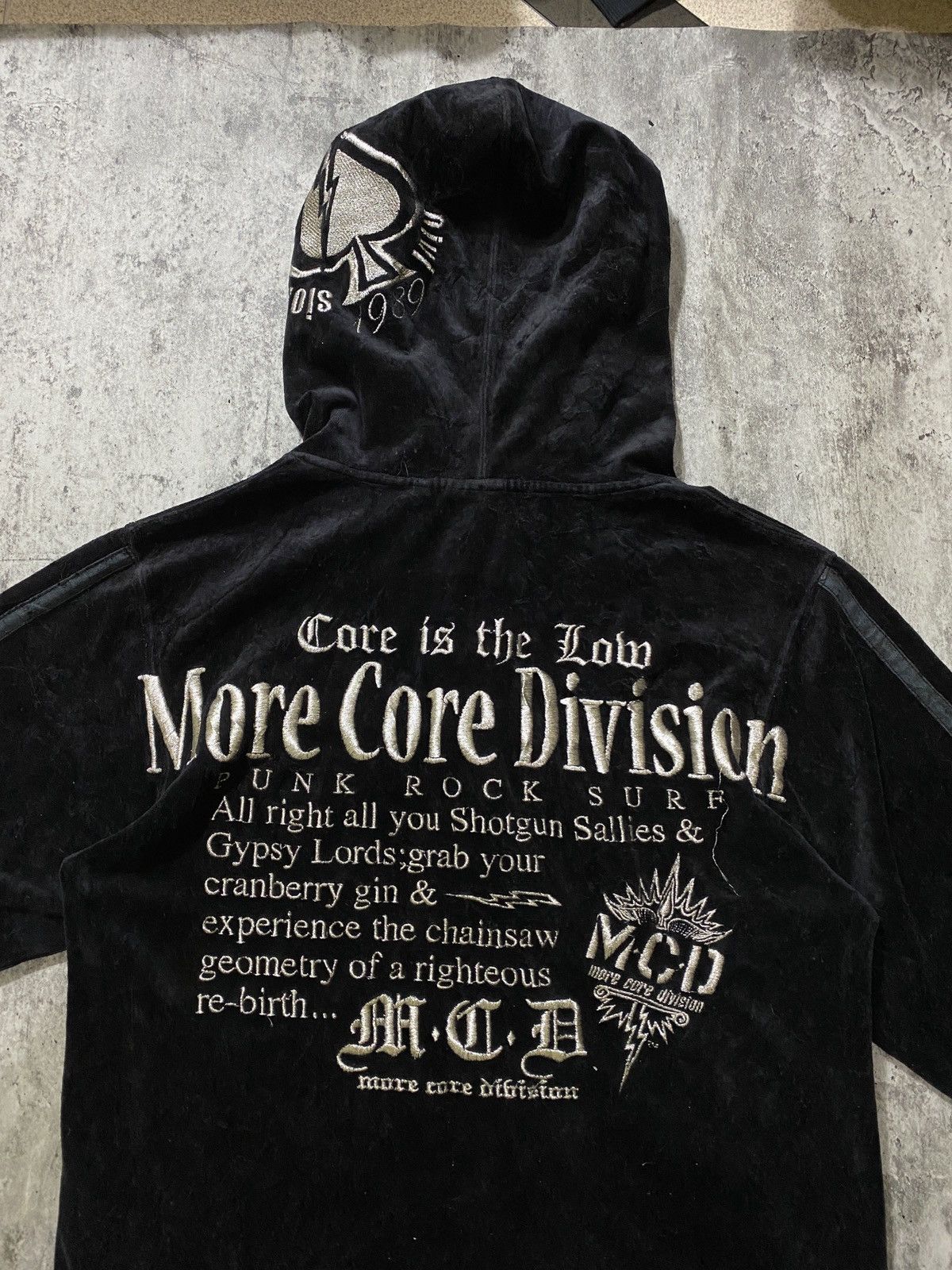 Designer × Japanese Brand mcd More Core Division Velvet Zip Hoodie Size US M / EU 48-50 / 2 - 7 Thumbnail