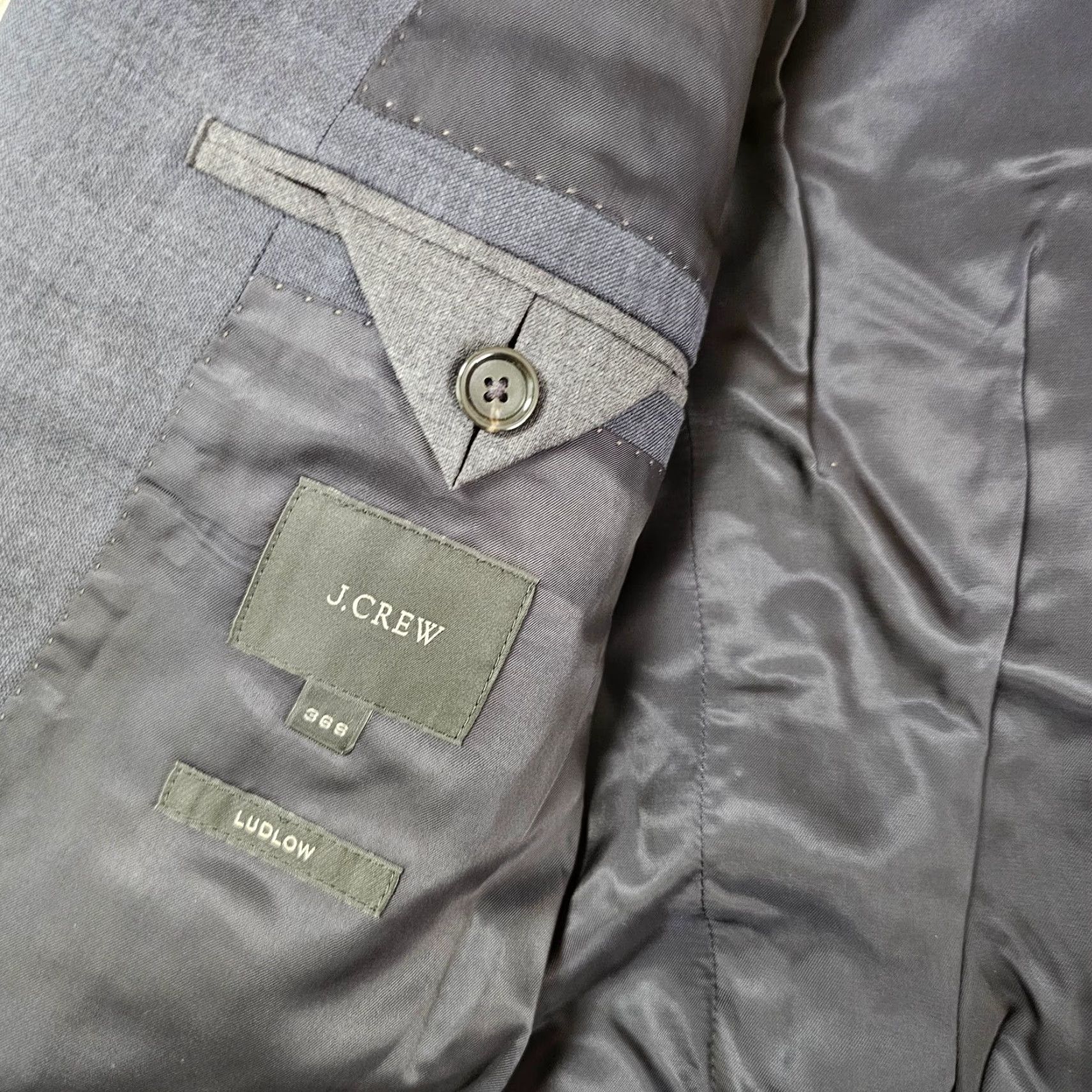 J.Crew J. Crew Blazer Mens 36S Blue Wool Short Single-Breasted Notch Lapel 2-Button Double-Vented Regular Fit Jacket Coat Size 36R - 7 Thumbnail