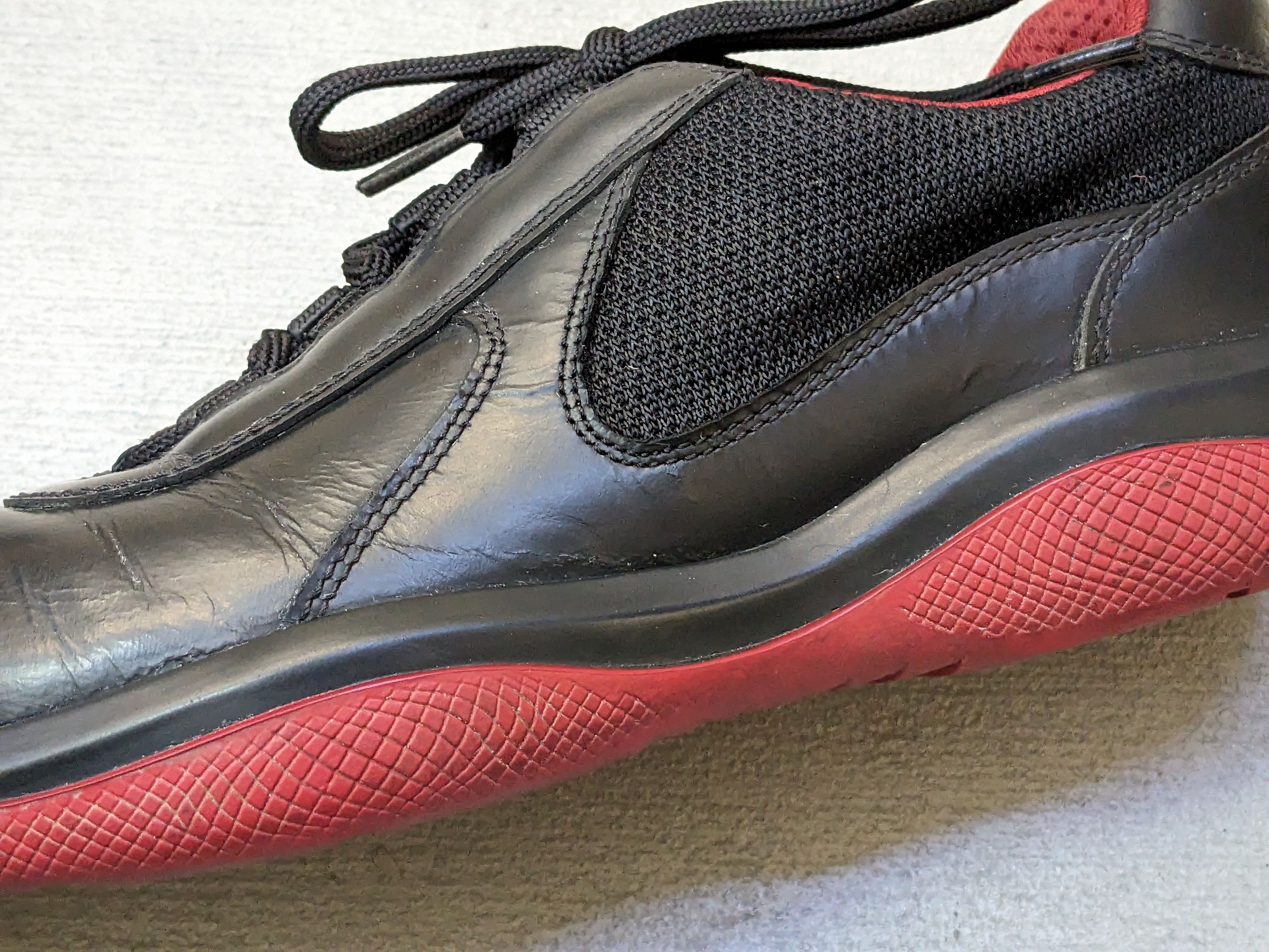 Prada Prada America's Cup Size 7 Black Red Leather 4E2905 Size US 7 / EU 40 - 5 Thumbnail