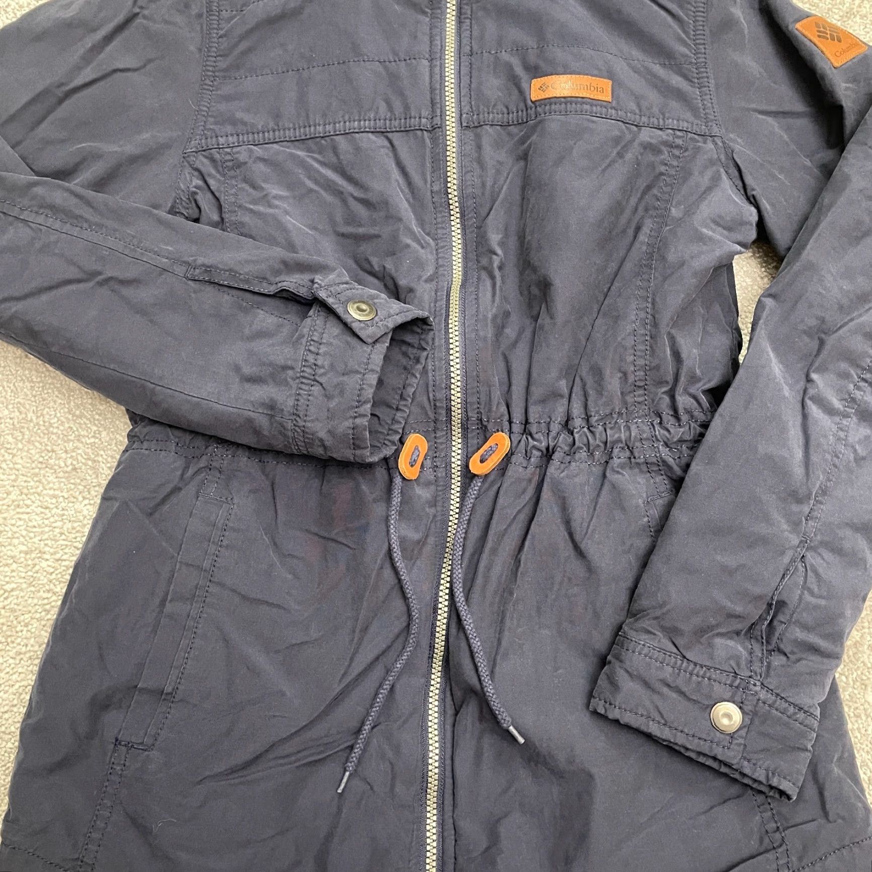Vintage Columbia Jacket Women XS Blue Hooded Parka Full Zip Belted Size XS / US 0-2 / IT 36-38 - 6 Thumbnail
