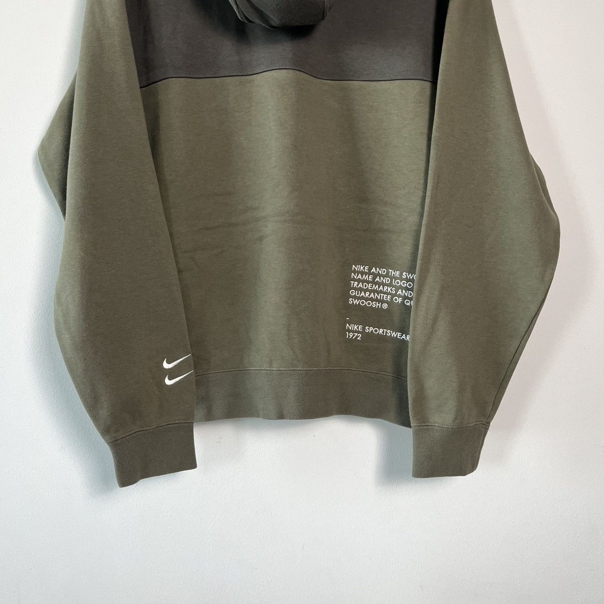 Nike Nike Double Swoosh Hoodie Olive Green Streetwear L Size US L / EU 52-54 / 3 - 7 Thumbnail
