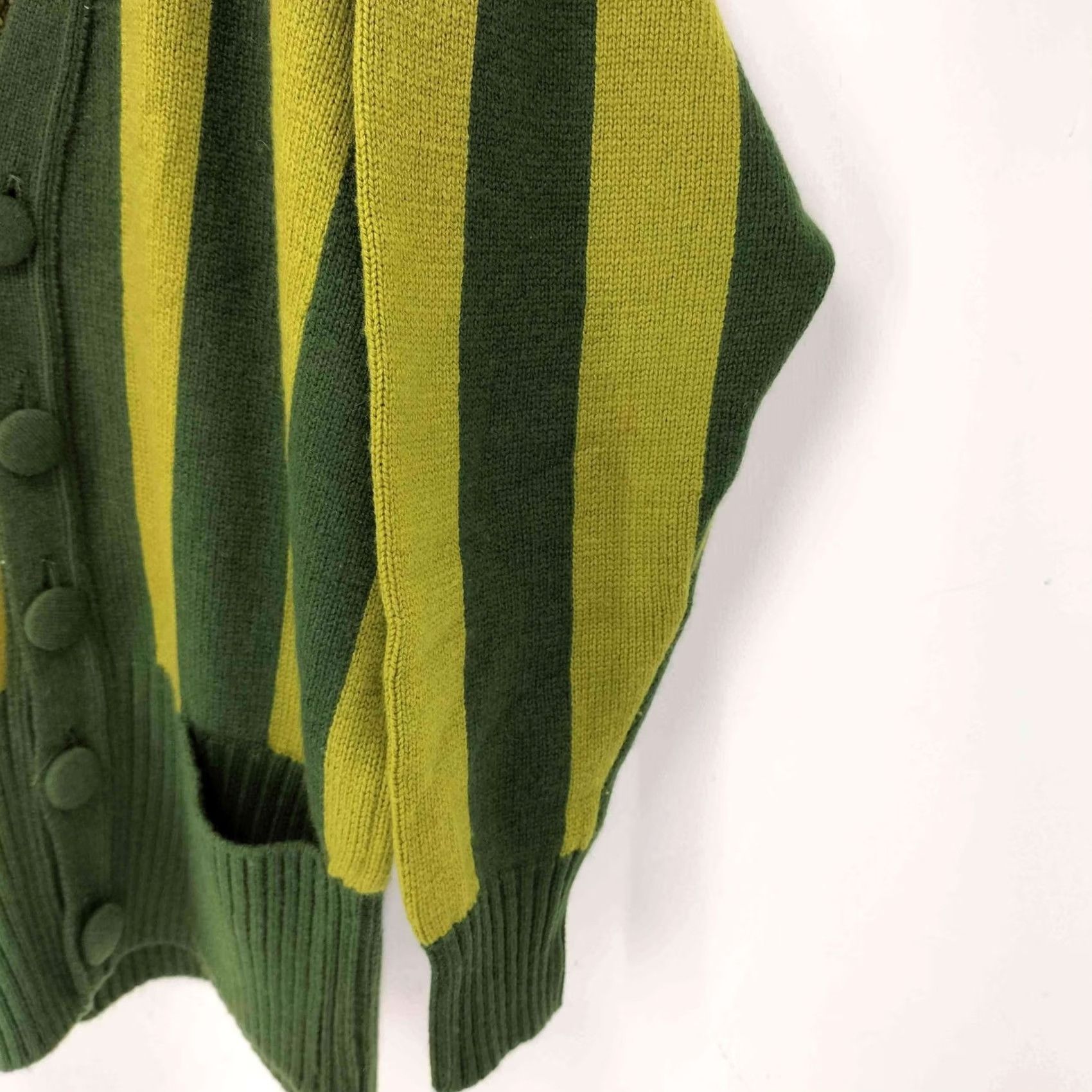 Yohji Yamamoto Yohji Yamamoto Durban A.A.R Striped Cardigan Jacket Green L Cashmere Used Size US L / EU 52-54 / 3 - 4 Thumbnail