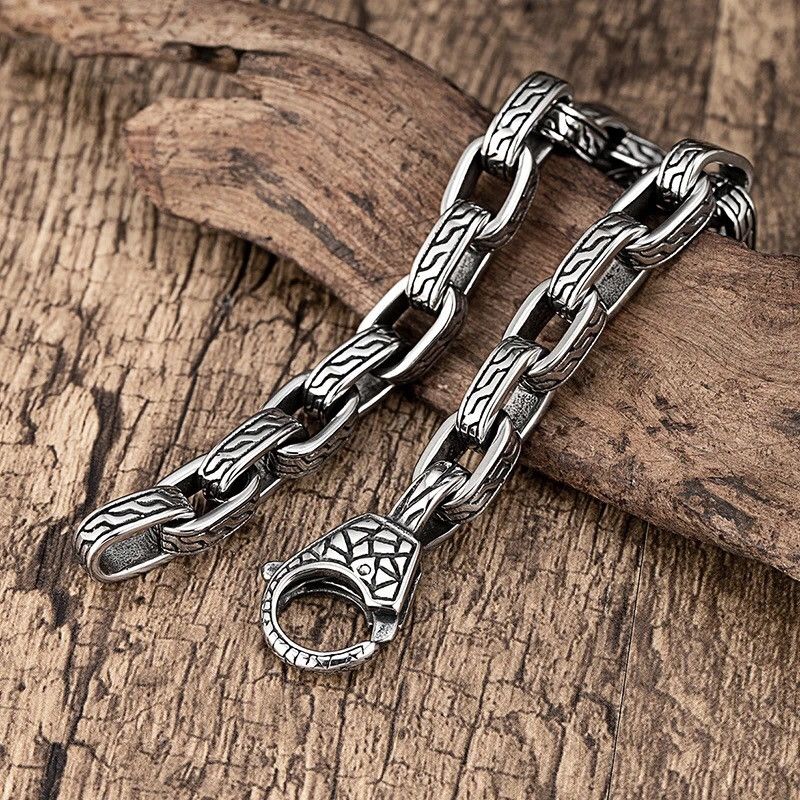 Other Bangle Male Retro Pattern O-shaped chain wristband Size ONE SIZE - 3 Thumbnail