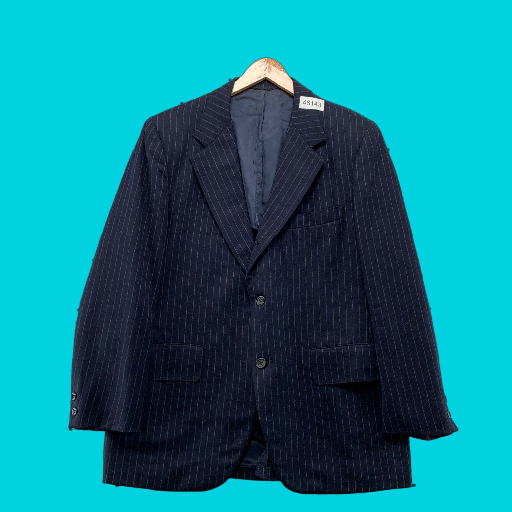 Chalk Line VINTAGE Blazer Mens 60s Wool Chalkline Blue Notch Two-Button USA 40 Two-Button Blazer Mens Blue Wool Notch Two-Button 60s Vintage USA Size 40R - 1 Thumbnail