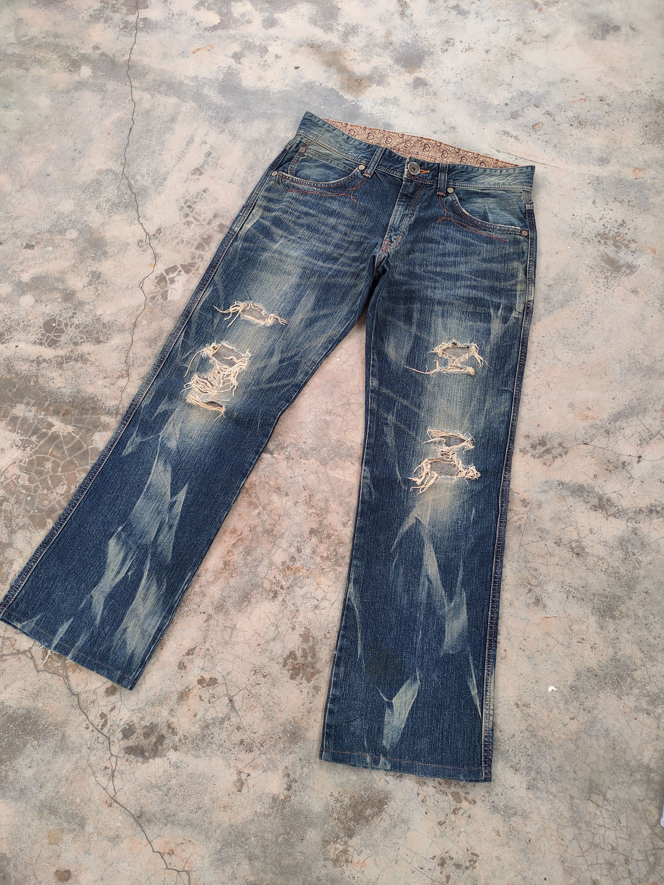 Edwin VINTAGE EDWIN BLUE TRIP RUSTY FADED RIPPED JEAN DENIM PANTS Size US 36 / EU 52 - 2 Thumbnail