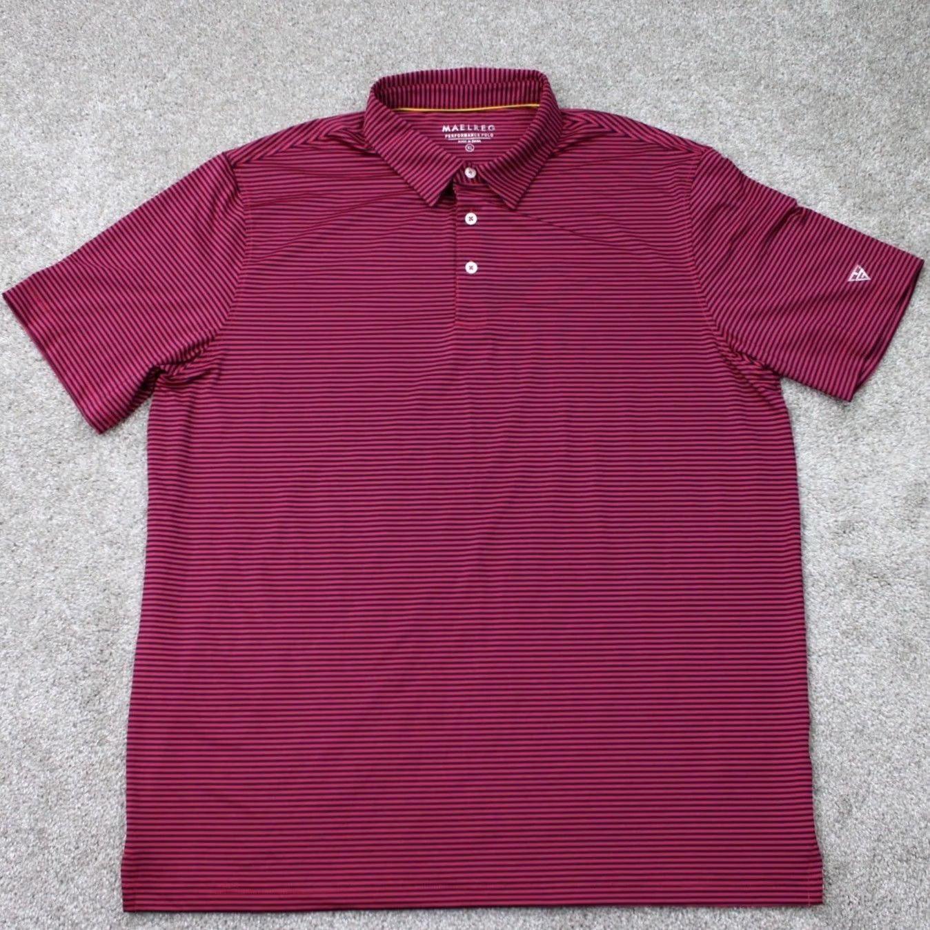 Vintage Maelreg Polo Shirt Mens XL Pink/Black Striped Polyester Spandex Short Sleeve Golf Dress? Size US XL / EU 56 / 4 - 2 Thumbnail