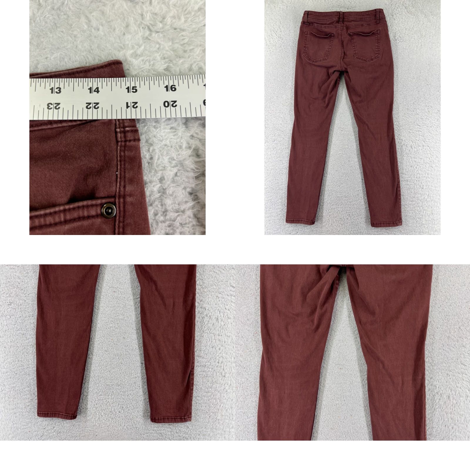 Vintage Sonoma Jeans Womens 8 Red Skinny Low Rise 28x28 Cotton Blend Stretch Denim 5-Pocket Design Starched? Size 30" / US 8 / IT 44 - 9 Thumbnail