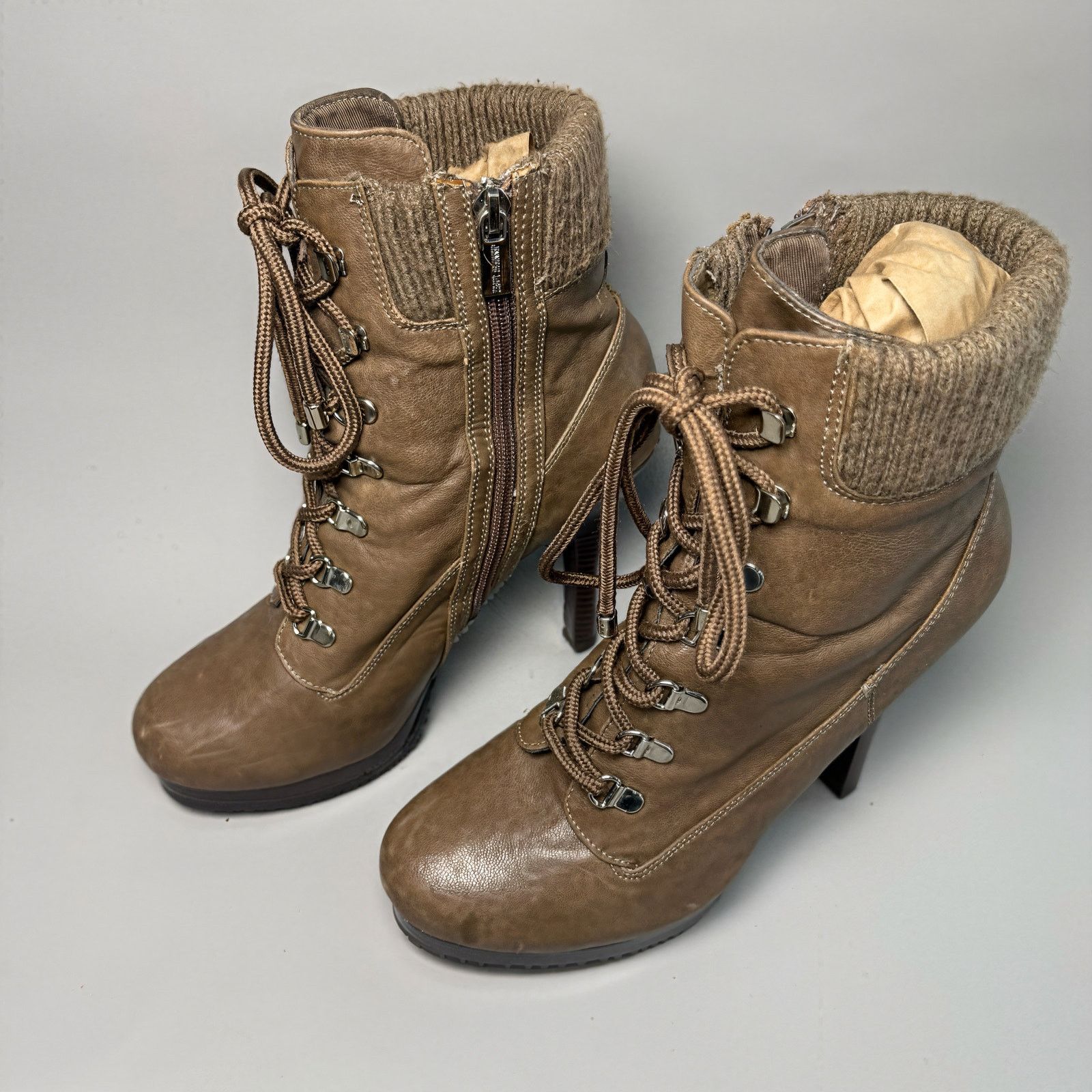 Jennifer Lopez Jennifer Lopez Moritz Taupe Laceup Bootie Size 8.5 Size US 8.5 / IT 38.5 - 4 Thumbnail