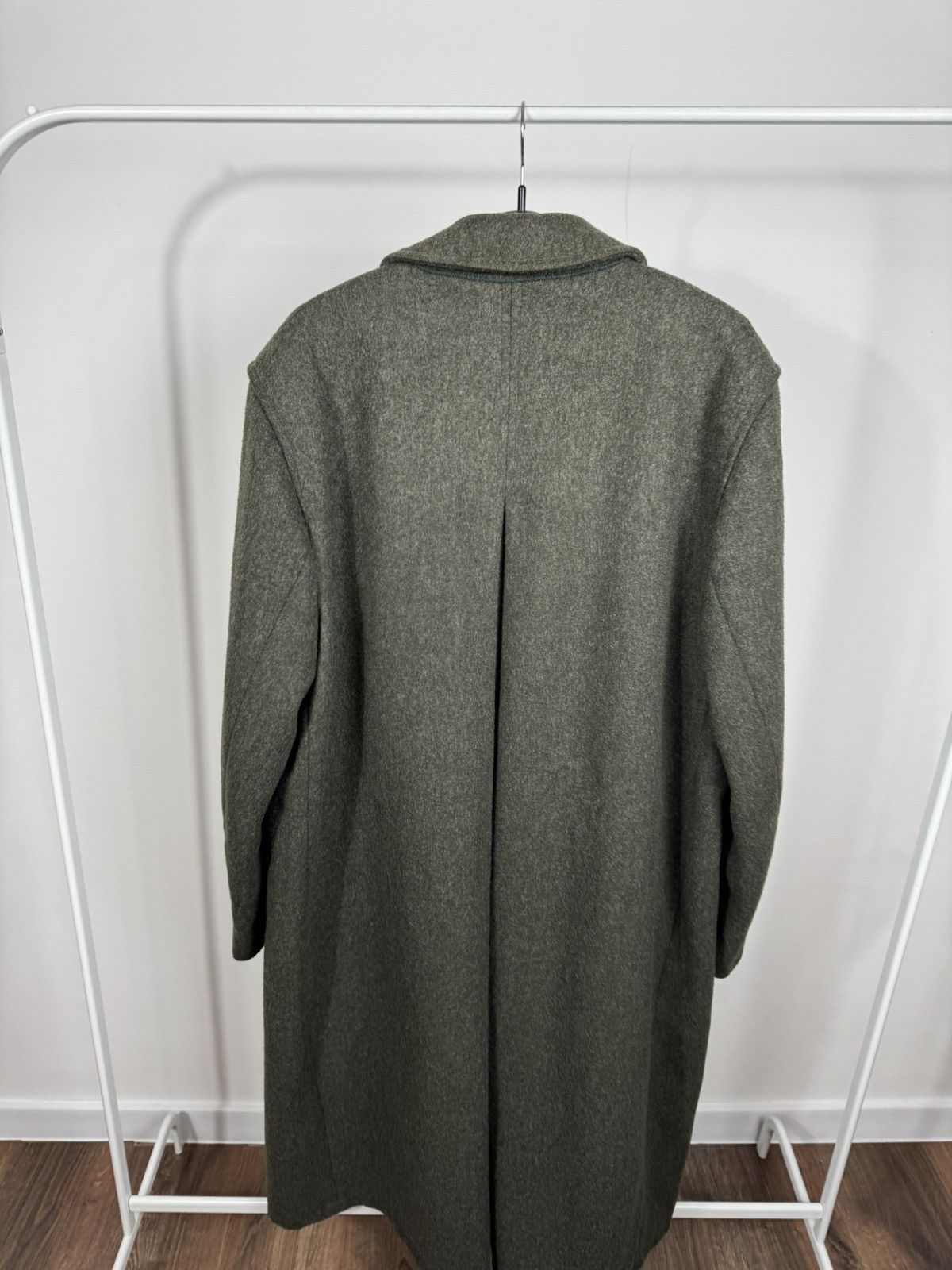 Other Vintage Men’s Olive Wool Overcoat Long Minimal Winter Coat Size US XXL / EU 58 / 5 - 14 Thumbnail