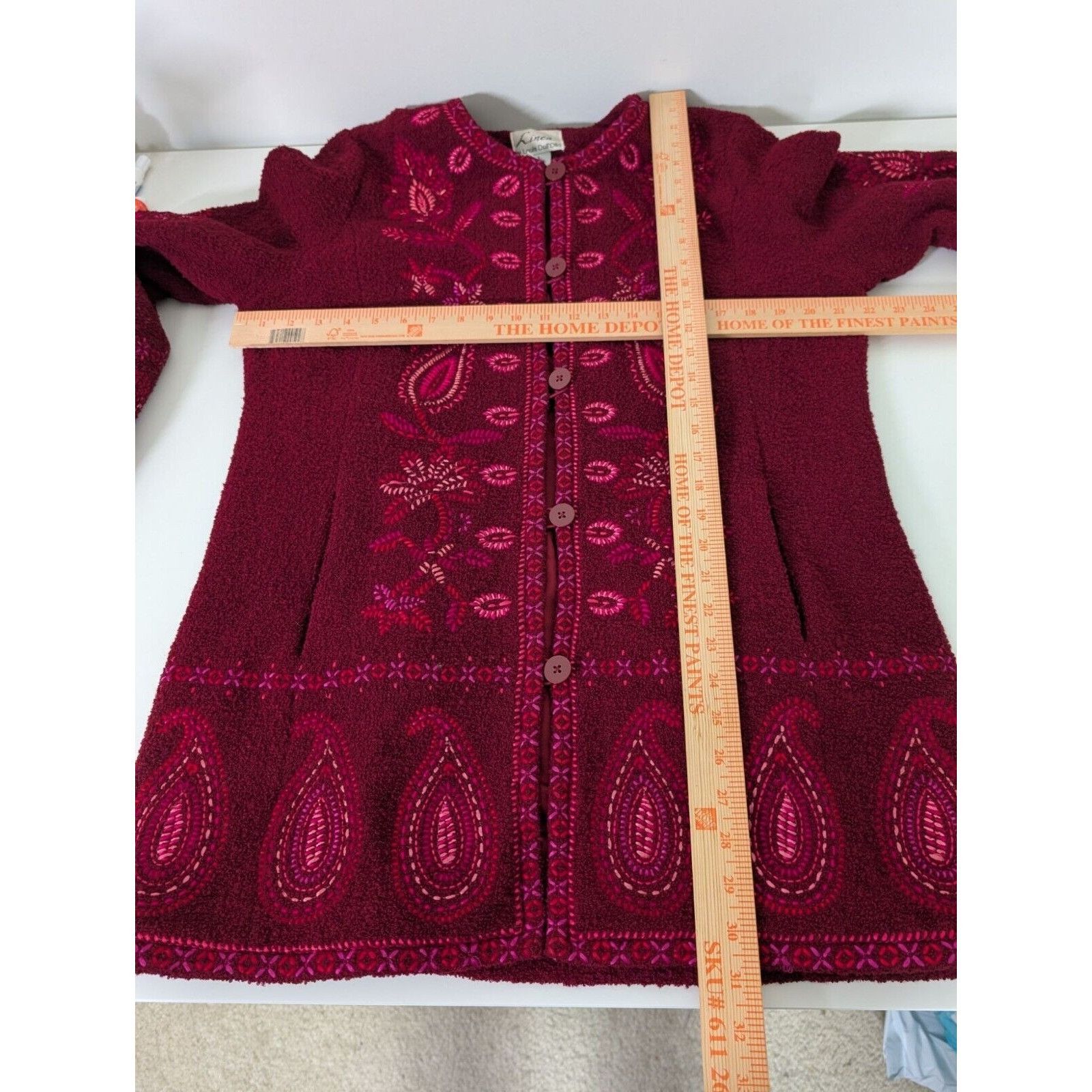 Vintage Linea By Louis Dell’Olio Wool Blend Embroidered Jacket Sz L Size L / US 10 / IT 46 - 14 Thumbnail
